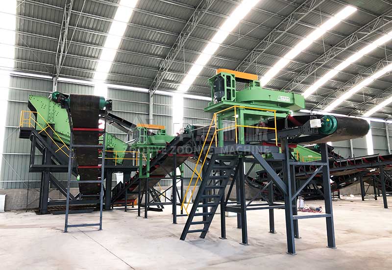 棒條弛張篩+兩臺立式負壓風選機