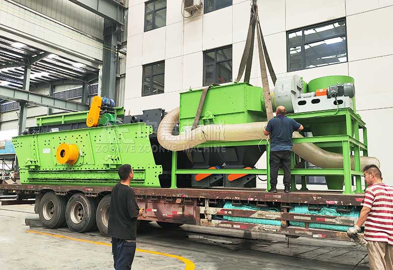 雙層弛張篩+臥式負壓風選機