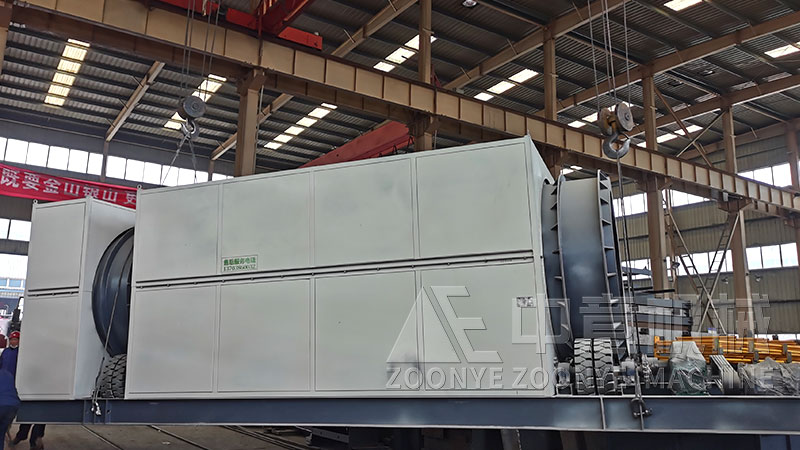 建筑廢物滾筒篩實地工廠圖片